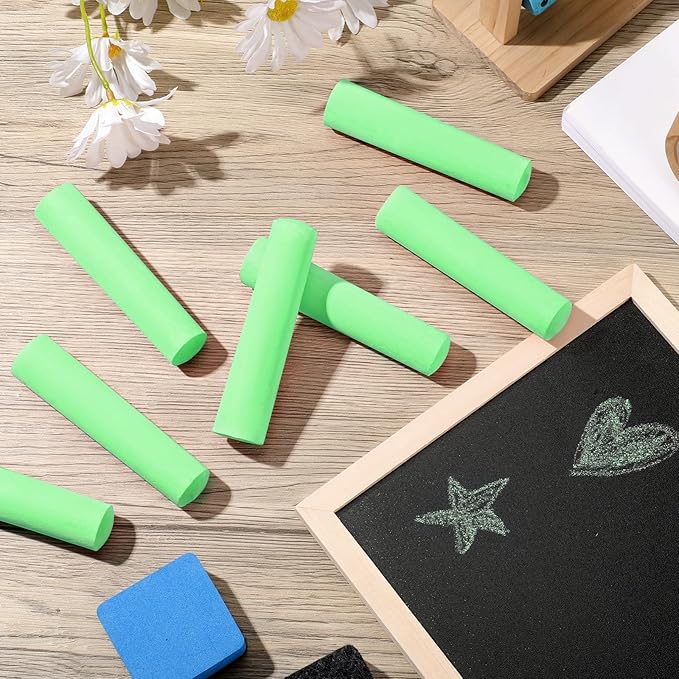 Fulmoon 40 Pcs Jumbo Sidewalk Chalk for Kids Outdoor Art Non Toxic Large Washable Street Chalk for Adults Drawing Painting Classroom(Fruit Green,Round Style)