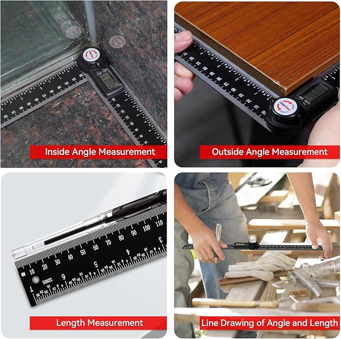 GemRed 82305 Aluminum Digital Angle Finder Protractor