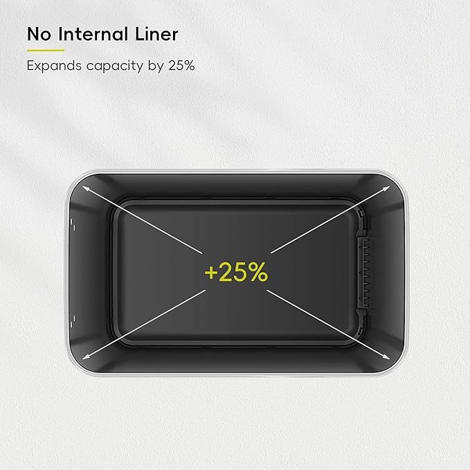 EKO Hudson Slim 50L / 13.2 Gallon Kitchen Trash Can with Lid, Stainless Steel Step Garbage Can for Kitchen or Home, Space-Saving Garbage Can with Soft Close Lid, Stay-Open, Liner Ring, Handle