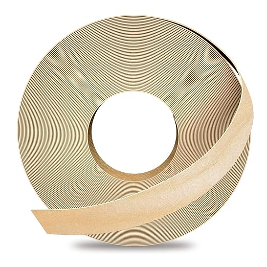GSCIT Club Birch Edge Banding, 1/2 inch x 250ft roll of Veneer Edge Banding Preglued Flexible, Real Wood Tape Banding