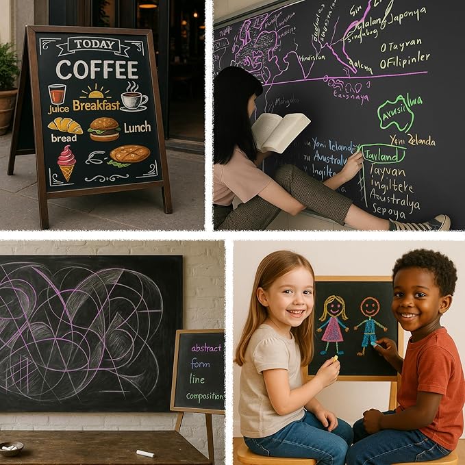 Dustless Colored Chalk 100PCS, 10 Colors Non-Toxic Classroom Chalks for Teachers & Students, School Chalkboard Supplies