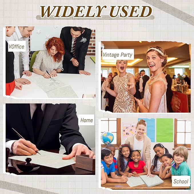 Epakh 200 Pcs Old Age Parchment Paper 8.5 x 11 Inch Standard Letter Vintage Colored Old Parchment Semblance Double Side Printing Paper (Dove Gray)