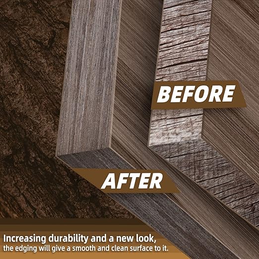 GSCIT Club Walnut Edge Banding, 1 inch x 250ft roll of Veneer Plywood Edge Banding Preglued Flexible, Wood Tape Banding for Cabinet Repair