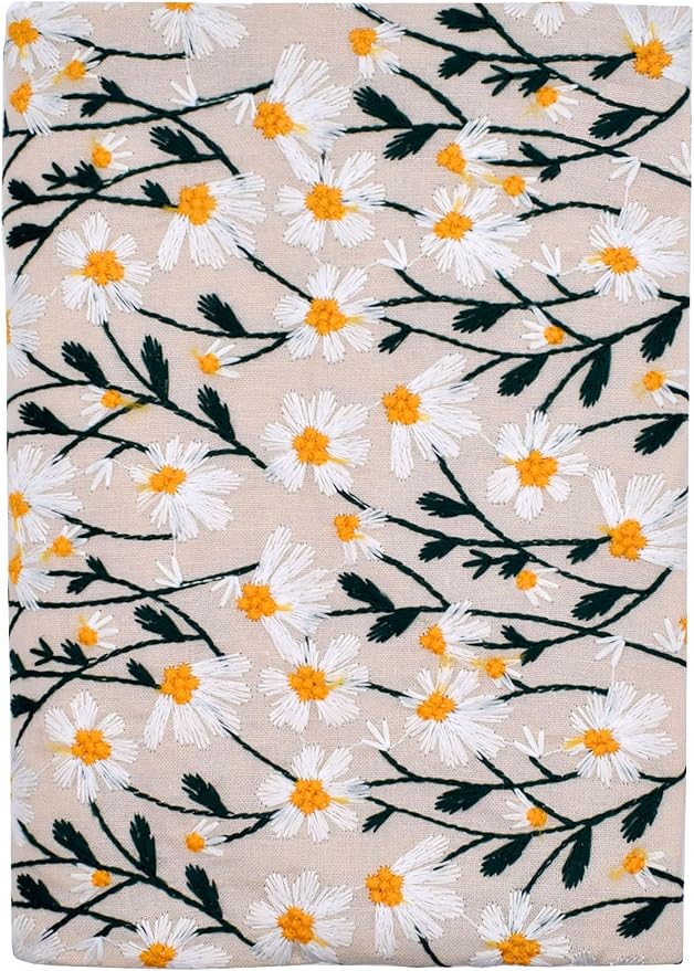 BLBMH A5 Book Covers for Paperbacks Book Cover for Privacy Fit for 5.5x8.3 inch Adjustable Book Sleeve Cover for A5 Diary Notebook Fabric Softcover Protector for Women Over 15 - Daisy 2