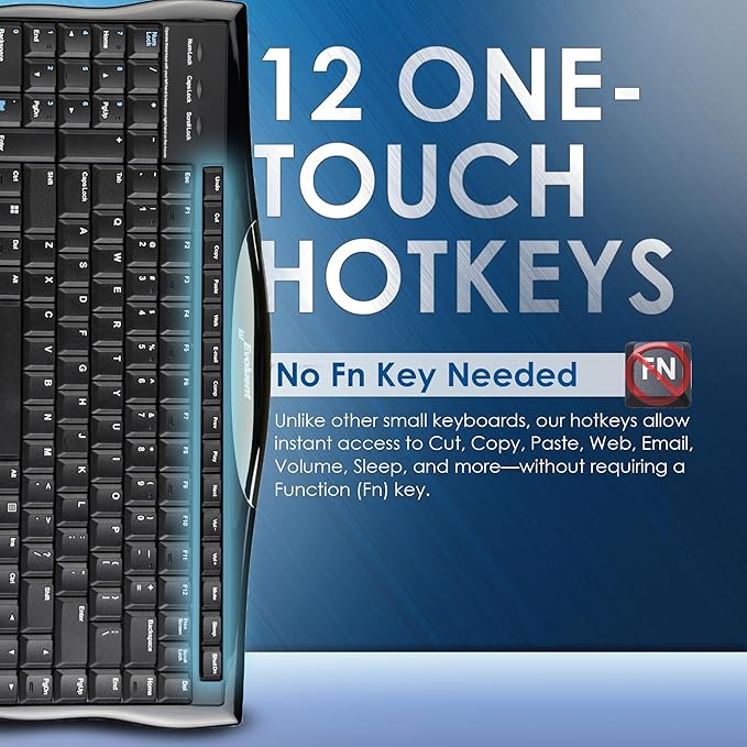 Evoluent R3K Reduced Reach Right-Hand Keyboard – Wired USB Compact with Numeric Pad, Ergonomic Computer Keyboards for Comfortable Typing, Black Full-Size PC Keyboard with One-Touch Shortcut Keys