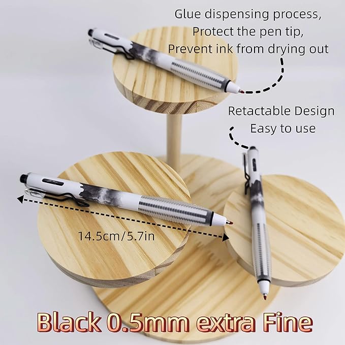 Fengtaiyuan GRB05P12 Silent Press Neutral Pen - Black Ink, 0.5mm Bullet Head, Smooth Writing, 12 Count (Black05P12)