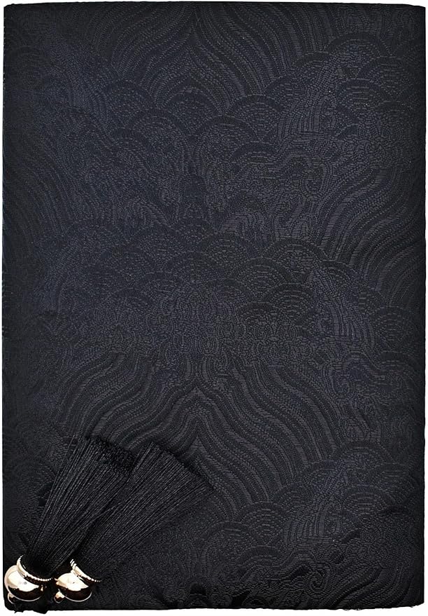 BLBMH A5 Book Covers with Tassels Adjustable Fabric Book Sleeve Cover Protector Fit for 5.5x8.4 inch Hardcover Softcover Novels Notebook - Chinese Black