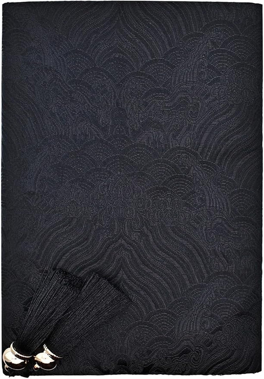 BLBMH A5 Book Covers with Tassels Adjustable Fabric Book Sleeve Cover Protector Fit for 5.5x8.4 inch Hardcover Softcover Novels Notebook - Chinese Black