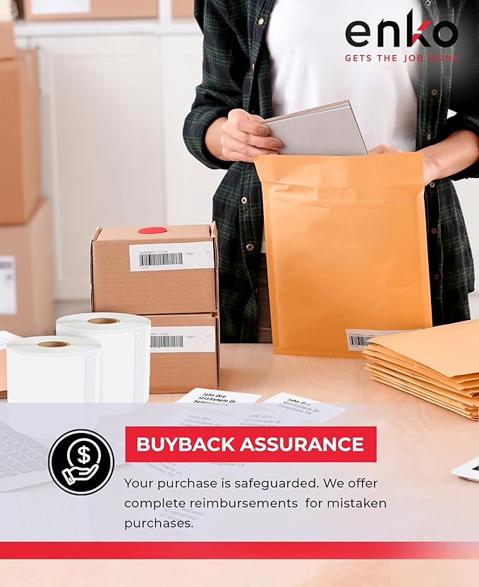 enKo (6 Rolls, 1,800 Labels) Address, Shipping & Barcode Labels 30256 (2-5/16 x 4") Compatible for Dymo LabelWriter