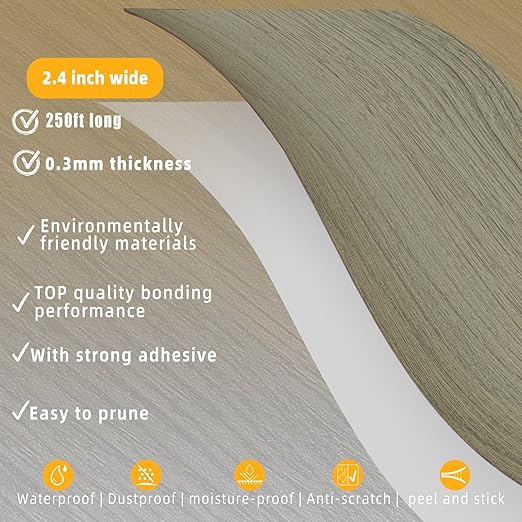 GSCIT Club Wood Grain Repair Tape, 2.4 inch X 250ft Self Adhesive Silver Walnut Grain Repair Patch for Tables, Chairs, Baseboards, Doors, Windows, Floors, Handicraft DIY.