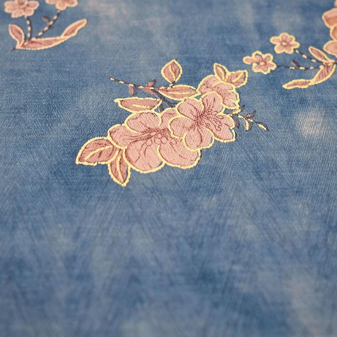 BLBMH Book Covers for Paperbacks Fit for 5.5x8.5 inch Adjustable Book Jacket Cover for Women Over 15 Soft Cloth Protector for Bible Novels Notebook Journal Book Lovers Gifts - Flower 3 Blue 8.5in