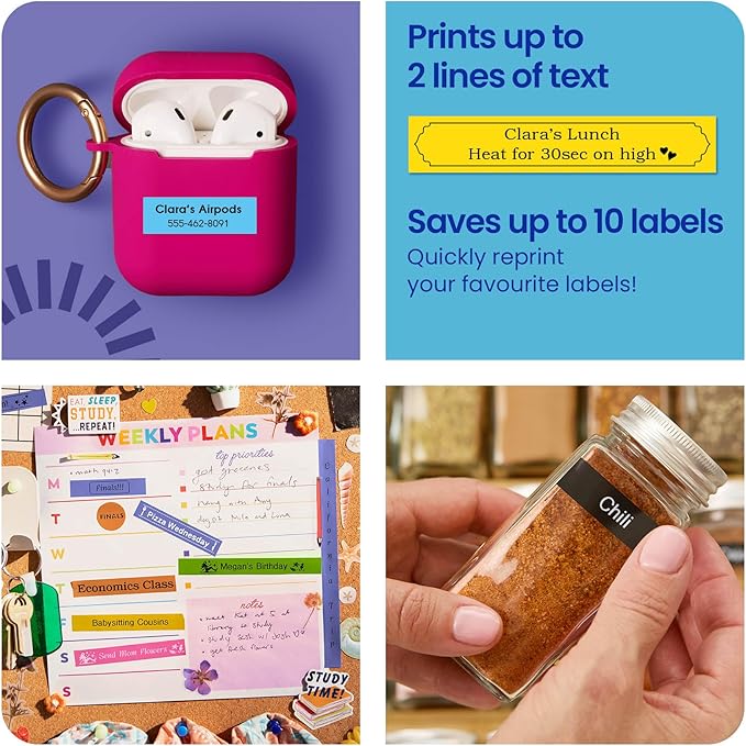 Brother P-Touch PT-N25BT Personal Connected Label Maker, Bluetooth, Design&Print2 app, Portable, Handheld and Prints with P-Touch Btag½â€ (12mm) Wide Color Label Tapes