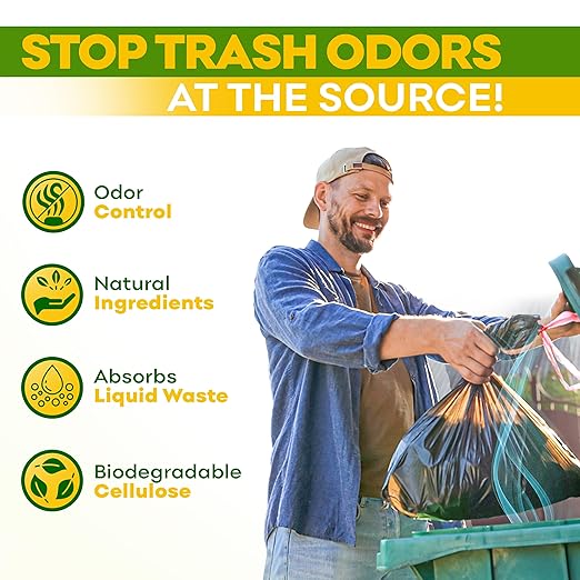 BEEST Dumpster Defender - 3lbs Outdoor Trash Can Deodorizer & Liquid Waste Absorber (Made in USA) Biodegradable Trash Can Odor Eliminator - Powerful Garbage Deodorizer for Always-Fresh Bins - 14 Cups