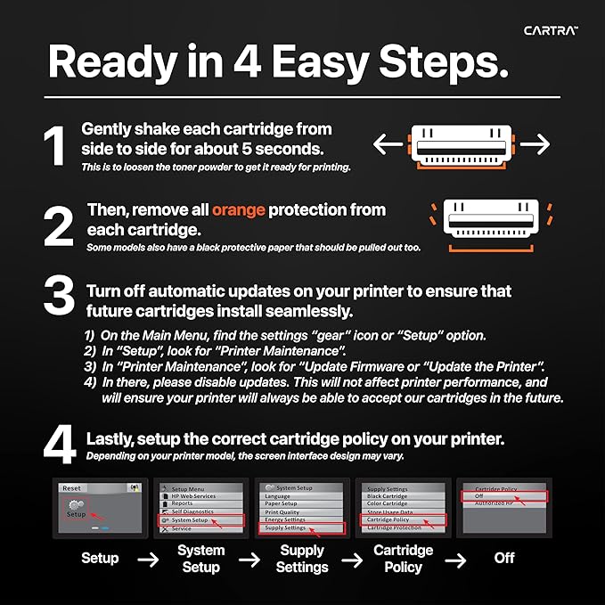 CARTRA 58A 2 Pack Toner Cartridge for HP M404 58X CF258A CF258X Black Compatible with Laserjet Enterprise M404n, M404dn, M404dw, M428dw, M428fdn, M428fdw, M428, M406dn, M406, M430f, M430