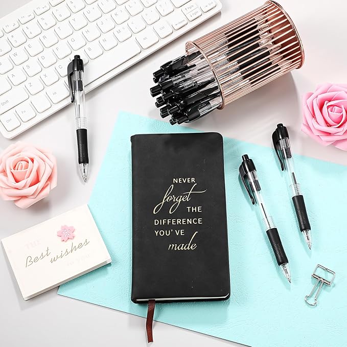 Fulmoon 100 Pcs Gel Ink Pens Retractable Ballpoint Medium Point 1.0 mm Ballpoint Smooth Writing Click Pens for Journal Writing Office Home(Black Ink)