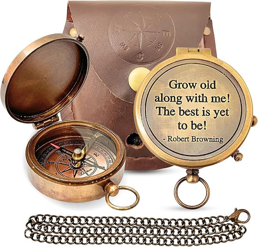 Brass Directional Engraved Compass, Baptism Gifts for Boys Girls, First Communion, Christian Gifts for Men, First Confirmation Gifts for Boys, Inspirational