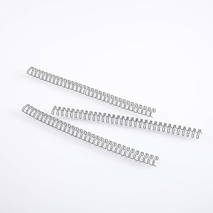 BNC Double Loop Wire Binding Rings Letter Size 3:1 Loops 32 Holes Black Color Pack of 100 (9/16 Inches)