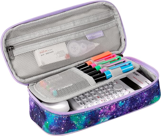 Choco Mocha Tie Dye Pencil Case for Girls, Soft Pencil Case Kids Pencils Pouch for Kindergarten Girls, Purple