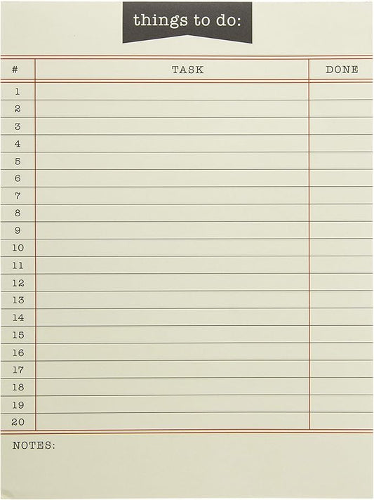 Graphique Library Card To-Do List Notepad | 150 Tear-Away Sheets | Task Planner | Daily Organizer | Memo Writing Pad | Priority Checklist | Undated | 6” x 8”