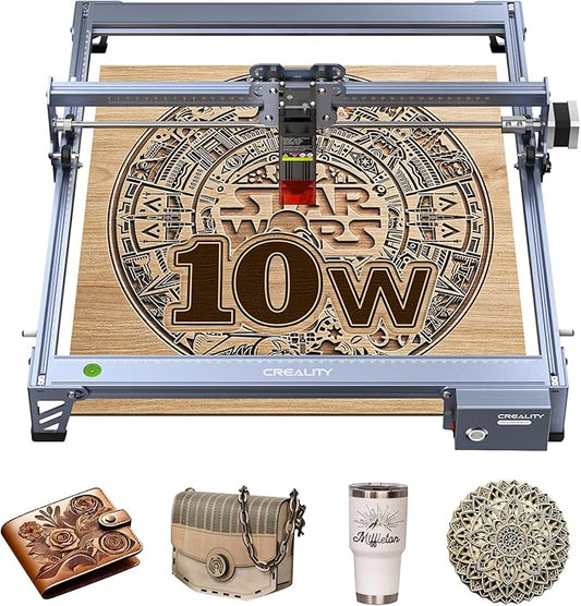 Creality Laser Engraver Machine 10W Output Power, 72W DIY Laser Engraving Machine 0.06mm High Precision Laser Cutter and Engraver for Wood and Metal, Paper, Acrylic, Glass, Leather etc, 17" x 16"
