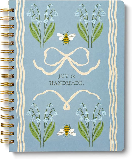 Compendium Spiral Notebook — Joy Is Handmade. — A Designer Spiral Notebook with 192 Lined Pages, College Ruled, 7.0" W x 9.25" H