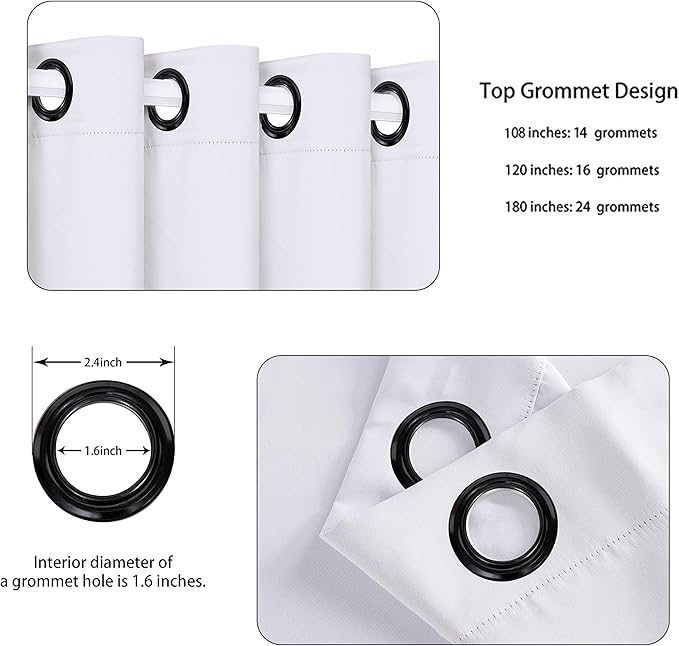 BONZER Extra Wide Room Divider Curtain Screen Partitions Total Privacy Wall Blackout Curtains for Shared Room, 108L x 108W Inch (9L x 9W ft), 1 Panel, Greyish White