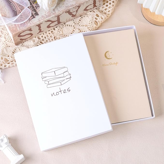 CAGIE Lined Journal Notebook for Women Girls, A5 Hardcover Linen Journals For Writing 256 Pages, Aesthetic Womens Diary, Gifts 8.3'' x 5.7'' Beige