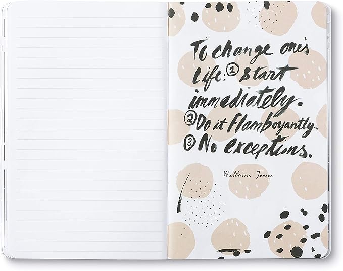 Compendium Softcover Journal - Life is Always Now. – A Write Now Journal with 128 Lined Pages, 5″W x 8″H