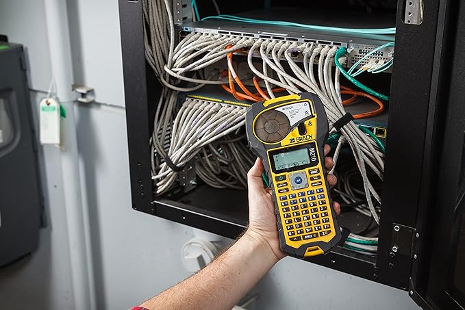 Brady M210 Portable Label Printer Bundle with B595 All-Weather Vinyl Label Roll | Create Labels for Indoor & Outdoor Use