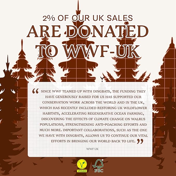 Dingbats* Wildlife Plain Journal Notebook A5 - Vegan Leather Hard Cover, Ideal for Work, Travel - Pocket, Elastic Closure, Bookmark