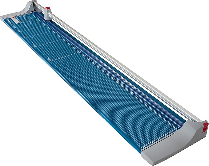 Dahle Large Format Premium Rolling Trimmer, 72" Cut Length, 12 Sheets Capacity, Cut Mat Board, Self-sharpening Blade Cuts in Both Directions, Ground Steel Blade, Automatic Clamp Holds (472)