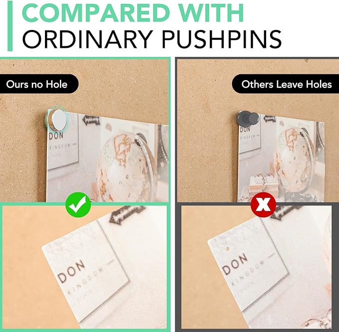 E BAVITE Magnetic Push Pins ThumbTacks, 36 Sets Magnet Pushpins for Wall Bulletin Board Cork Board Cute Decorative Push Pin Clips for Poster Hanger Picture Hanging Home Office Accessories