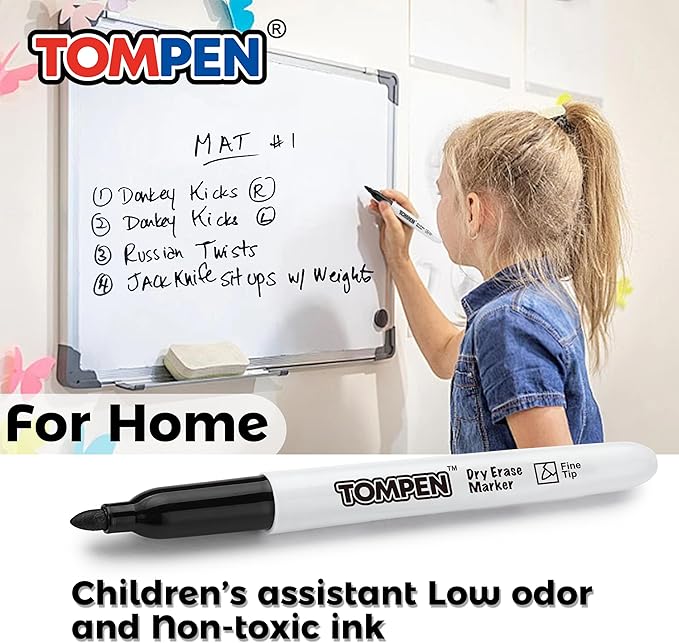 Dry Erase Markers Black,160 Bulk Pack Fine Tip,Low Odor Quick-Drying Whiteboard Markers for Office Home School Writing Planning