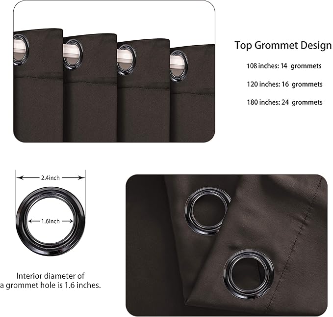 BONZER Extra Wide Room Divider Curtain Screen Partitions Total Privacy Wall Noise Reducing Blackout Curtains for Home Theatre, Storage, 108L x 120W Inch (9L x 10W ft), 1 Panel, Chocolate