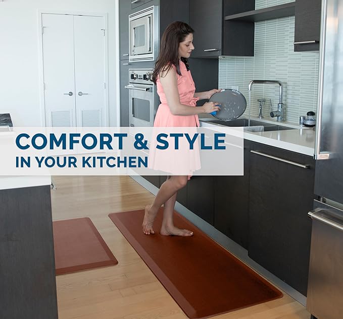 ComfiLife Anti Fatigue Floor Mat – 3/4 Inch Thick Kitchen Mats for Floor, Standing Desk Mat, Kitchen Rug – Comfort at Home, Office – Durable – Stain Resistant – Non-Slip Bottom (20" x 39", Brown)