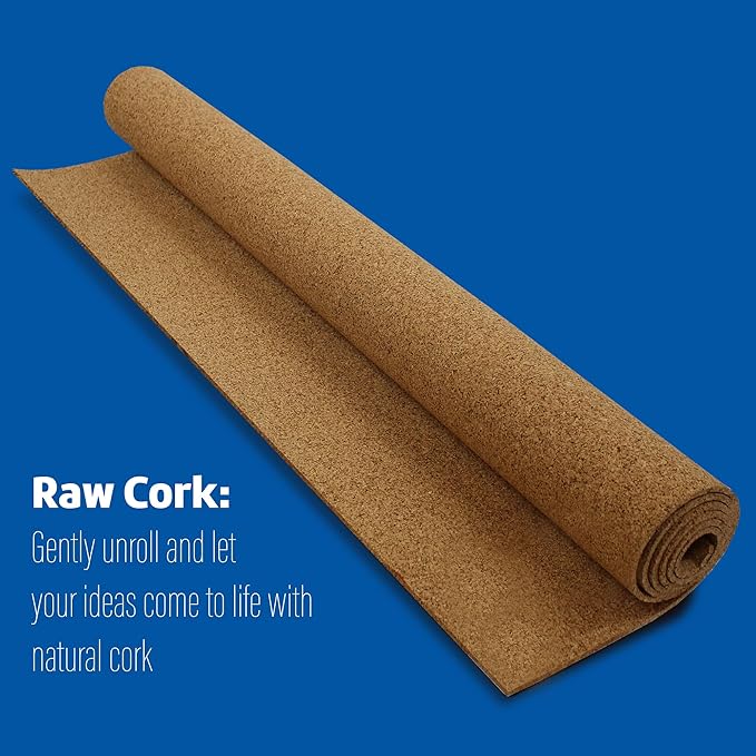 Flipside Products Cork Roll 4' x 6' x 3MM - DIY Bulletin Board, Wall Accent, Décor, Soundproofing, Cork Board Roll, Push Pin Display, Home, School, Office - Environmentally Friendly, Self-Healing