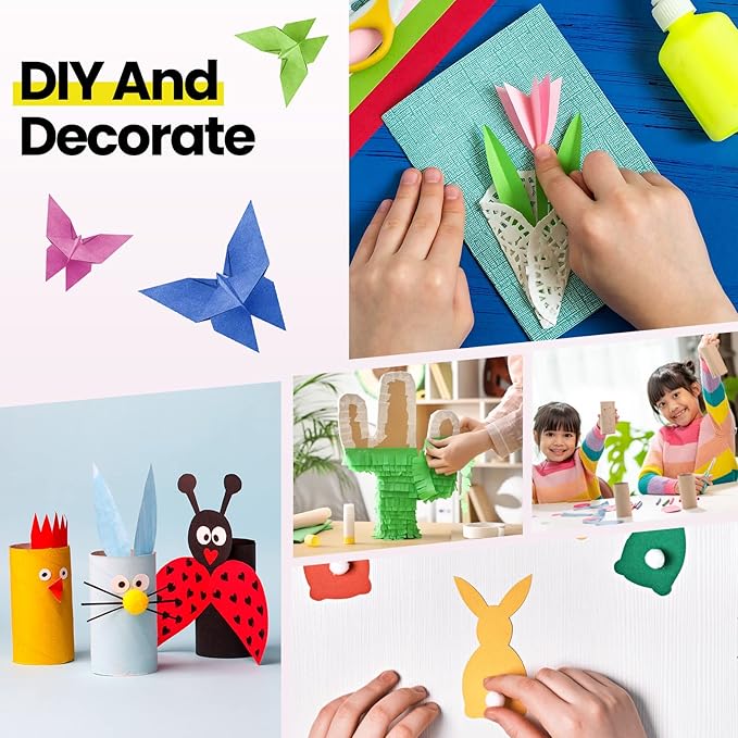 Harloon 500 Sheets Construction Paper Bulk Heavyweight A4 Size Thick Construction Paper Cardstock for DIY Craft Supplies(120 GSM,Multi Colors)