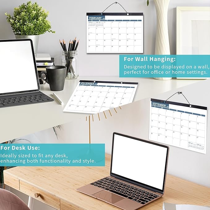 Desk Calendar 2025 Wall Calendars, July 2025 - December 2026 Monthly Planner Paper Office Desktop 17"X 12", Months, Planning and Organizing Home, School, Office, Holiday, Vacation