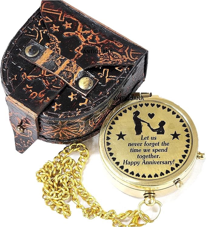 Brass Directional Engraved Compass, Baptism Gifts for Boys Girls, First Communion, Christian Gifts for Men, First Confirmation Gifts for Boys, Inspirational