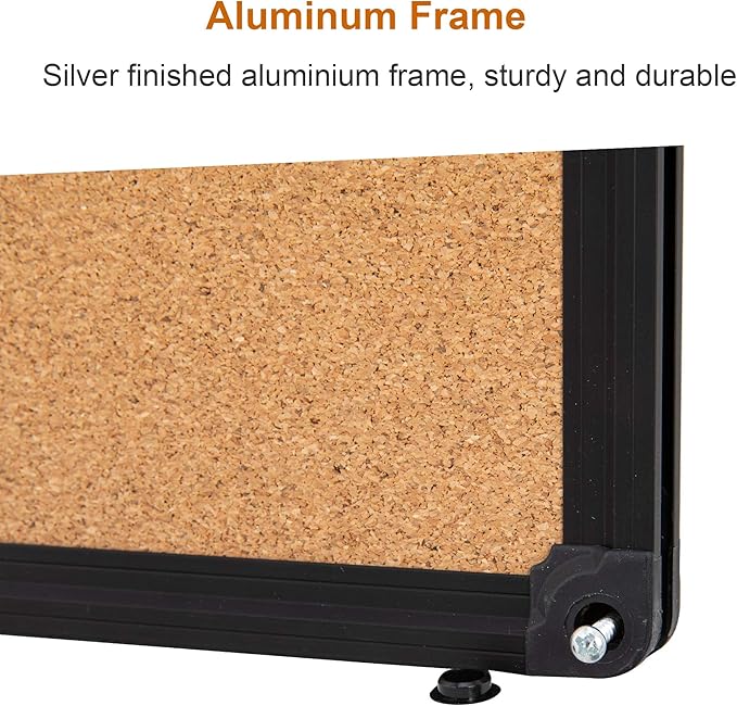 Cork Board, 2 Pack 48" x 36" Bulletin Notice Board Message Memo Pin Board, Black Aluminum Frame