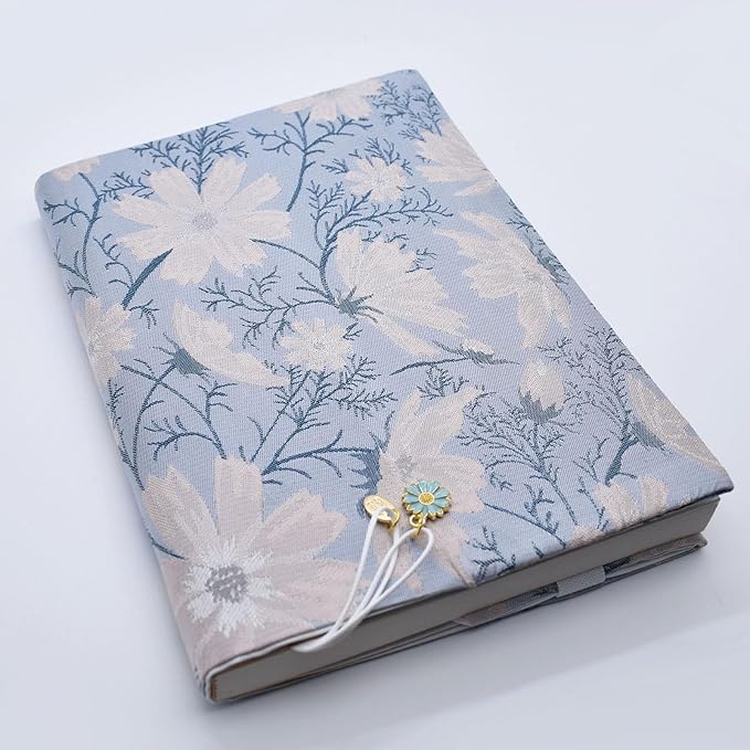 BLBMH Book Covers for Paperbacks Fit for 5.5x8.5 inch Adjustable BookCover for Women Soft Cloth Protector for Notebook Journal Book Lovers Gifts - Daisy 8.5in