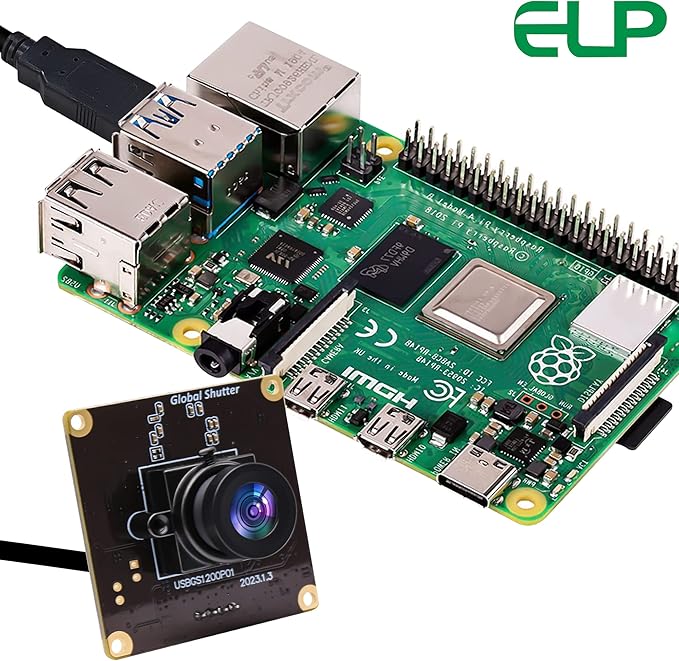 ELP High Speed Wide Angle Global Shutter USB Camera Module for Computer 1080P Mini UVC USB2.0 Webcam Board with 2.1mm Lens AR0234 High Frame 90fps Web PC Camera Board for Laptop Raspberry Pi