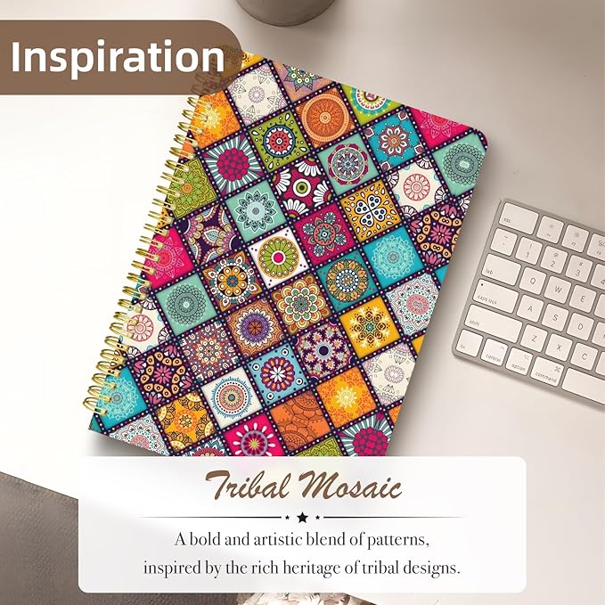 Cute Spiral Notebook journal B5 Aesthetic Pretty Design for Women Girls Kawaii with Pocket, 10 x 7.2 inch, Lined, Art