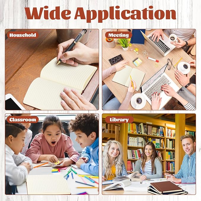 Honoson 20 Pack Lined Journal Notebooks A5 Hardcover Executive Notebook 5.5" x 8.3" PU Leather Wide Ruled Journals Bulk with Elastic Band for Home Business Office School Supplies(Black, Navy, Brown)