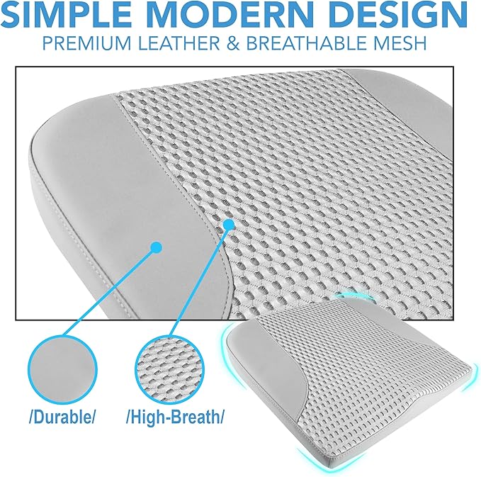 Car Seat Cushion, Comfortable Memory Foam Seat Pillow for Driving, Sciatica-Back Pain Relief, Cushion for Car-Truck, Office, Wheelchair - Gray