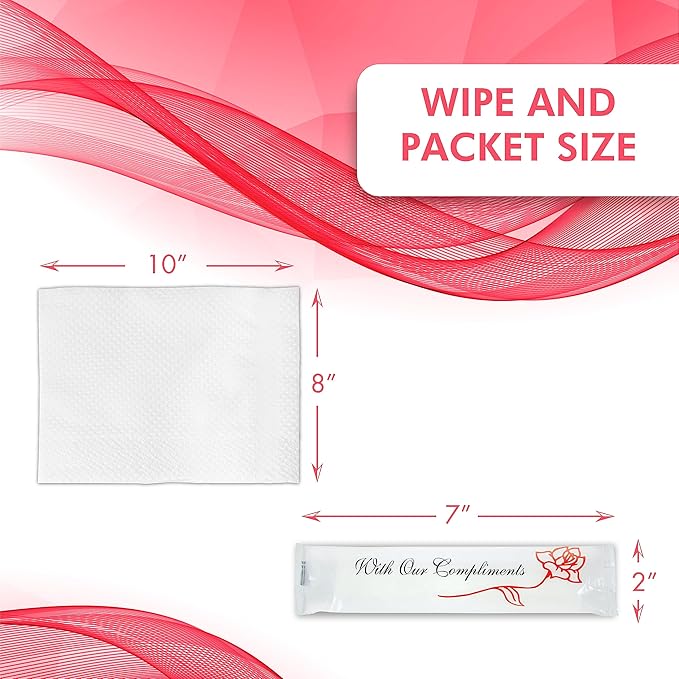 Diamond Wipes Pre-moistened Hand Wipes - “With Our Compliments” Logo 10x8” Extra Thick Lemon-Scented Pack of 250 Individually Wrapped Wet Wipes