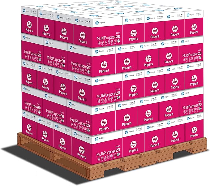 HP Papers | 8.5 x 11 Paper | MultiPurpose 20 lb | 1 Pallet - 80 Cartons (200,000 Sheets) | 96 Bright | Made in USA - FSC Certified | 115100P