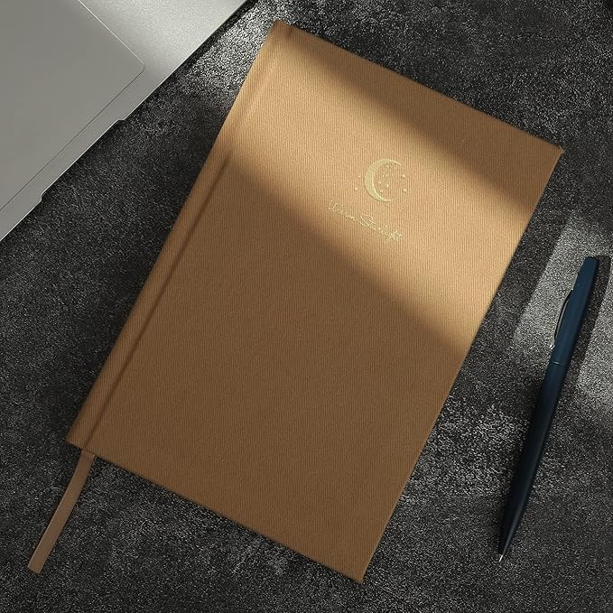 CAGIE Journal for Women Fabric Journal Notebook with 256 Pages 120 GSM Journals for Writing with Gift Box, 5.7x8.3 In, Brown