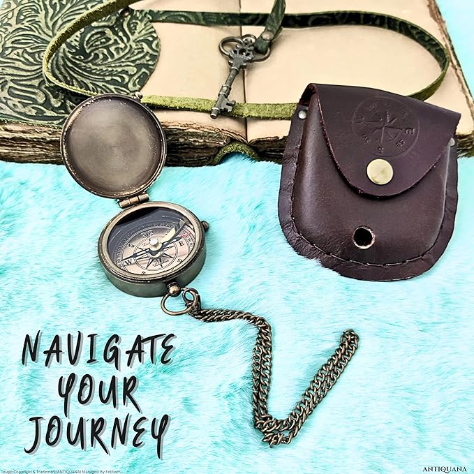 Brass Directional Engraved Compass, Baptism Gifts for Boys Girls, First Communion, Christian Gifts for Men, First Confirmation Gifts for Boys, Inspirational