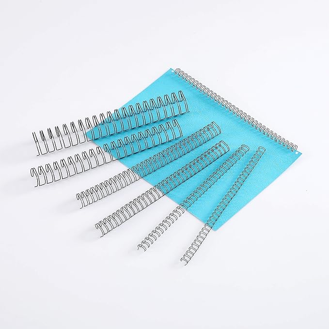 BNC Double Loop Wire Binding Rings Letter Size 3:1 Loops 32 Holes Black Color Pack of 100 (9/16 Inches)